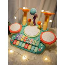 Children Mini Piano Rack Subdrum Two-in-one Beginner Beginner Boy 3-6-year-old baby baby beats a drum toy