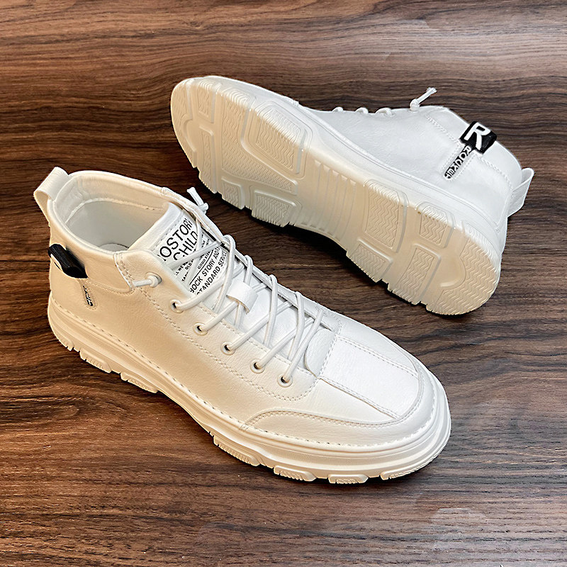Men Shoes 2022 New Tide Summer Breathable Casual Shoes Men Sports Board Shoes High Cylinder 100 Hitch Little White Shoes Man