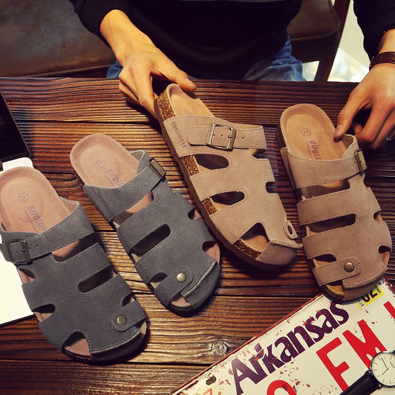 Men Cave Cave Shoes Hollowed-out Sandals Sandals Men Summer Outwear Beach Shoes Fashion Personality Outdoor Large Size Cork Slippers