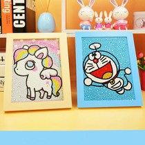 Diamond painting children's toys Doraemon elementary school toys handmade puzzle stickers full of diamonds