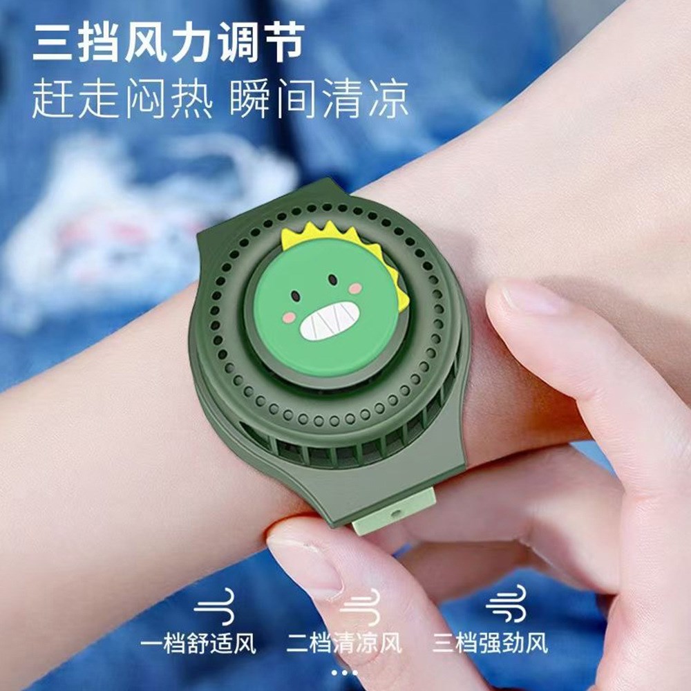 2022 New Cartoon Cute No Children Leaf Watches Fan Kid Mosquito Repellent Bracelet Mini Charging Electric Fan