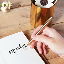 Autumn Knife Fish Retro Brass Series Brass Middle Sex Pen Gift Idea Creative Metal Pen Hand Retro Stationery Handbill Special Sign Pen