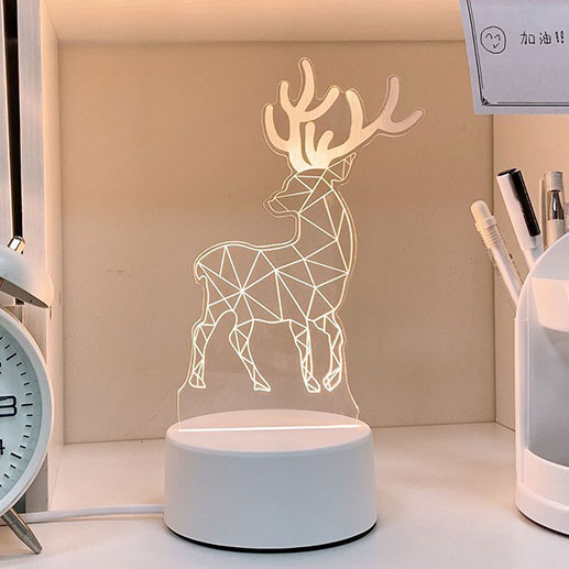 [Sika Deer] (White / Yellow / Warm)Night light girl student Bedside Desk lamp dormitory sleep bedroom sleep room Atmosphere lamp Creative gifts customized logo
