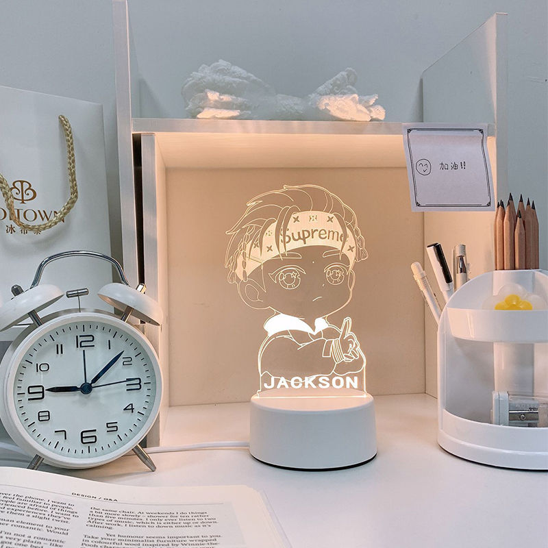 [Yi Guan Qian Xi] (White Light / Yellow Light / Warm Light)Night light girl student Bedside Desk lamp dormitory sleep bedroom sleep room Atmosphere lamp Creative gifts customized logo