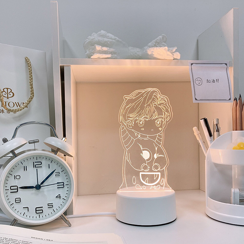 [Wang Yibo] (White Light / Yellow Light / Warm Light)Night light girl student Bedside Desk lamp dormitory sleep bedroom sleep room Atmosphere lamp Creative gifts customized logo
