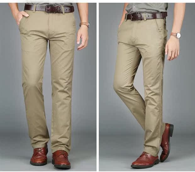 Quần nam cotton mùa xuân và quần thường - Quần quần ngố nam