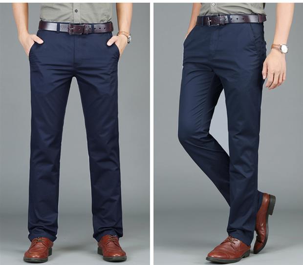 Quần nam cotton mùa xuân và quần thường - Quần quần ngố nam