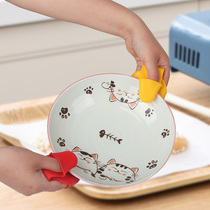 Anti-hot clip bowl clip Japanese household kitchen end plate silicone non-slip tray clip anti-heat gloves anti-hot hand artifact