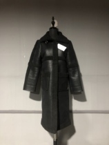 大牌捡漏退换运费自理C543黑色皮毛一体长款外套M号