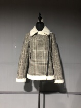 Big brand picks up missing returns and exchanges at your own expense C599 gray rice fine plaid thickened motorcycle jacket jacket size M