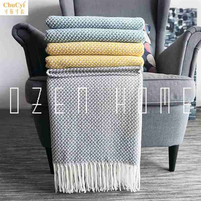 Bắc Âu tối giản dệt kết cấu sofa chăn giải trí chăn giường đuôi chăn mô hình phòng sofa khăn giường đôi - Ném / Chăn chăn nỉ cao cấp