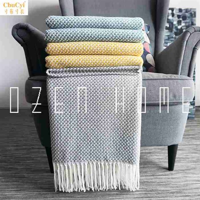 Bắc Âu tối giản dệt kết cấu sofa chăn giải trí chăn giường đuôi chăn mô hình phòng sofa khăn giường đôi - Ném / Chăn