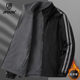 Jpdun/Reversible Jacket for Men, Autumn and Winter, Fleece-Lined, Thickened, Windproof, Stand Collar, Outdoor Sports Cotton Jacket for Men