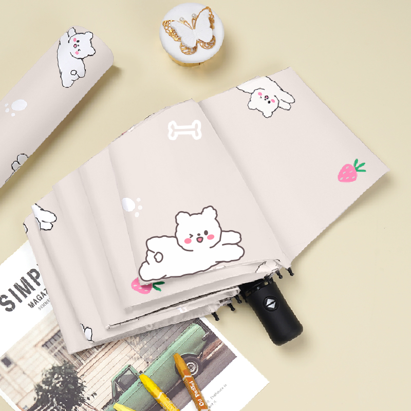 Fully automatic sunny umbrella dual-use female sunscreen sunscreen anti-UV sunshade small fresh folding student cute