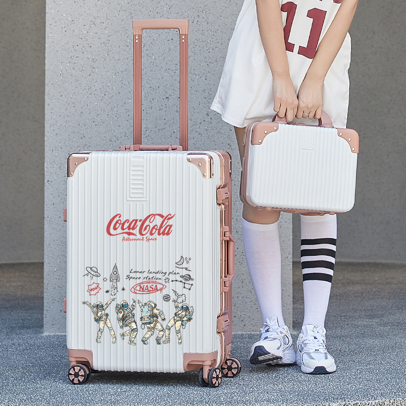 Xiaomi Youpin Personality Luggage Female Universal Wheel Cartoon Aluminum Frame Trolley Case 20 Strong and Durable Suitcase Men's Big