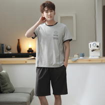 Pajamas men summer modal can wear casual sports men summer short sleeve shorts home suit round neck set