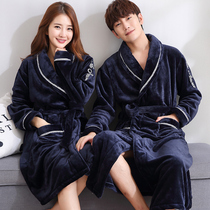 Autumn and winter flannel couples gown padded velvet fashion home clothes Lady coral velvet cute pajamas