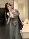 Korean Style Lazy Striped Off-Shoulder Tie-Up Short-Sleeve Top and Wide-Leg Pants Set for Women, Super Cute Summer Casual Two-Piece Set