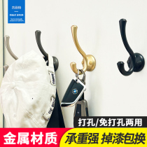 Coat hook light luxury clothes hook single wall-mounted wall entrance door clothes minimalist door shoe cabinet grille hook high-end