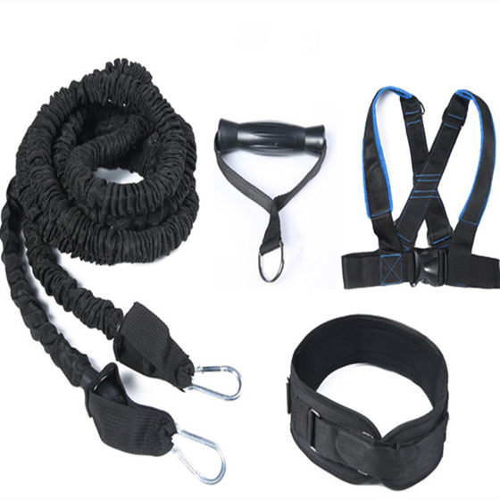 Back-Pull Type Waist Resistance Rope, Double-Pull Elastic Rope, Track and Field Heavy-Load Running Explosive Power Physical Training