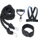 Back-Pull Type Waist Resistance Rope, Double-Pull Elastic Rope, Track and Field Heavy-Load Running Explosive Power Physical Training