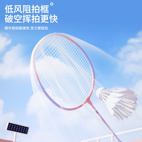 Snd Badminton Racket Beginner Training Racket Ultra-Light and Durable Single and Double Racket Set for College Students and Adults Entry-Level Racket