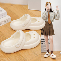 Internet celebrity Baotou slippers womens summer 2023 new style Crocs non-slip black sandals