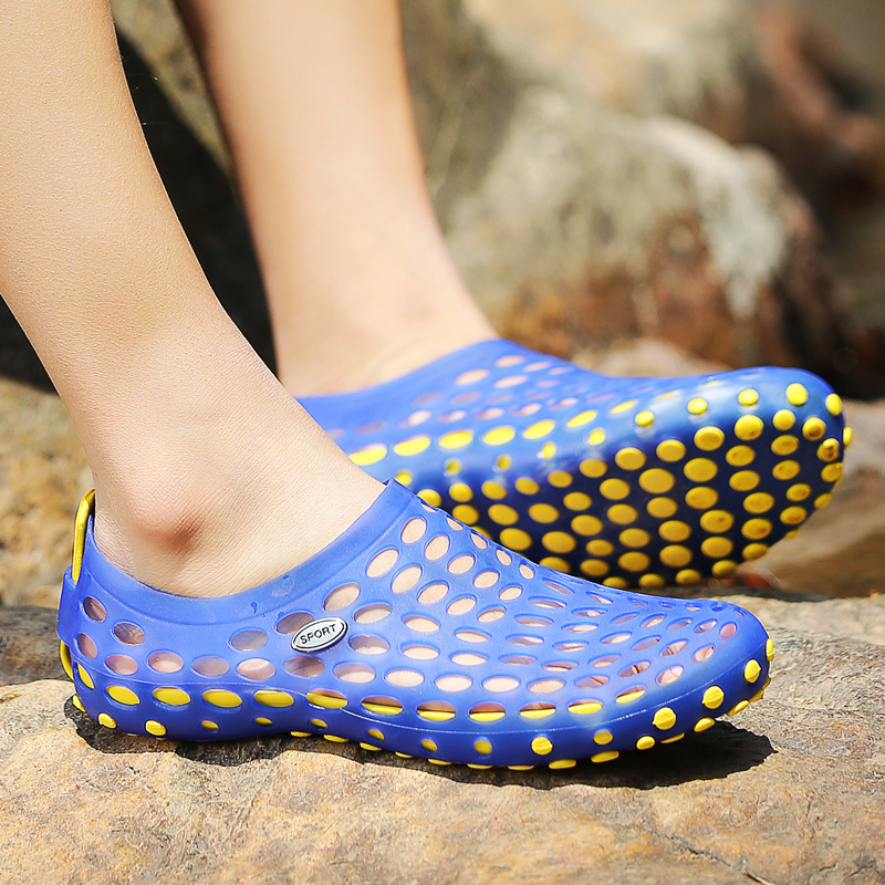 12058 Blue & LargerQuick drying Wading shoes male Upstream shoes light Men's and women's shoes ventilation non-slip outdoors Amphibious shoes Beach shoes male