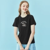 Хлопковая футболка с коротким рукавом, круглый воротник