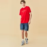 [Очистка] Zandanu T -Frish Men's Men's Fun английская печать с коротким рукавом простые мальчики T -Fork 13090208