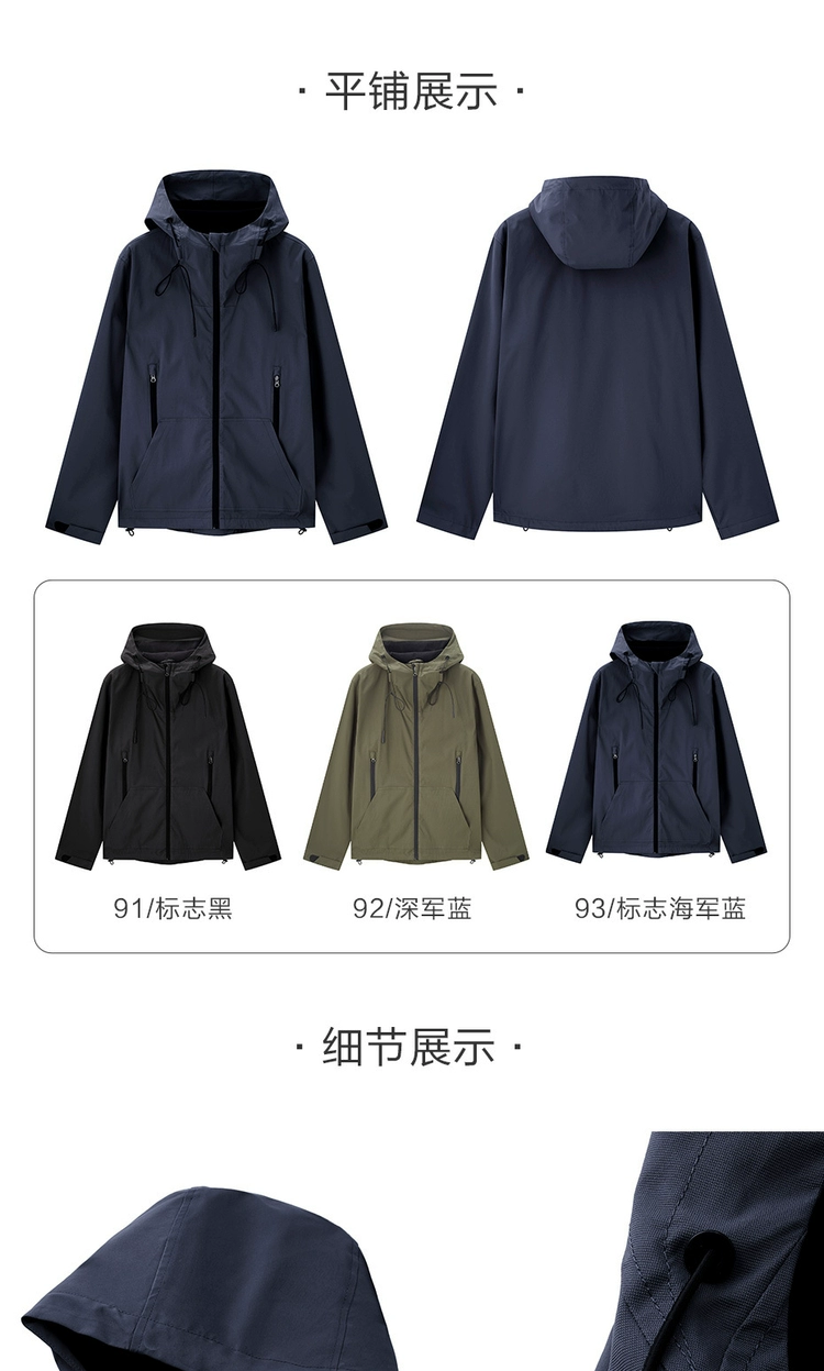 [Clearance] Giordano Jacket Men's Autumn and Winter Workwear Wind Slant Pocket Hooded Thin Jacket Men 01070720