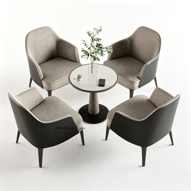 Simple Hotel Meeting Tables and Chairs, Exhibition Hotel, Reception Tables for Beauty Salons, Small Round Tables, Sales Office Reception Chairs