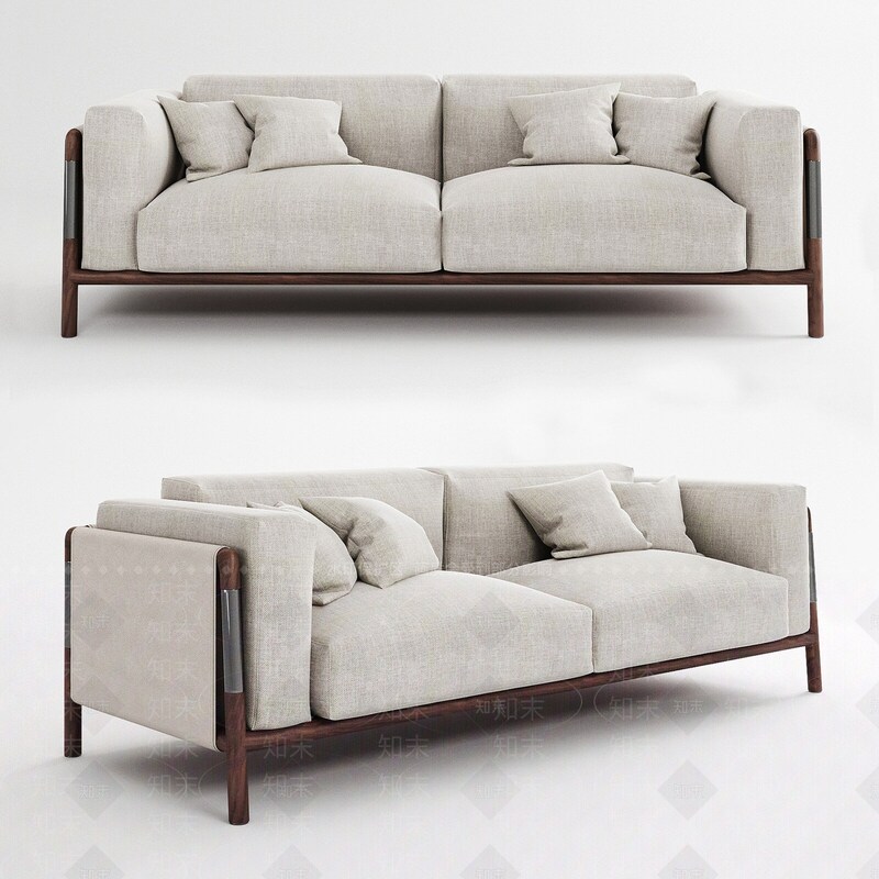 New Chinese-Style Sales Office Negotiation Sofa Set, Hotel and Guesthouse Reception Booth, Tea House Leisure Area Solid Wood Furniture