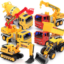 Large engineering car toy set combination series Children digging bulldozer excavator crane boy all kinds of cars