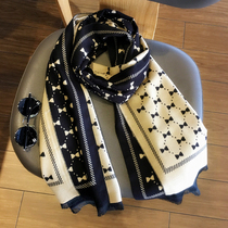 Scarf womens winter all-match double-sided Korean bow cashmere shawl spring and autumn dual-use outer student bib summer
