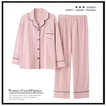 Spring and summer double-layer cotton gauze breathable generous lattice maternity pajamas home set (released June 10