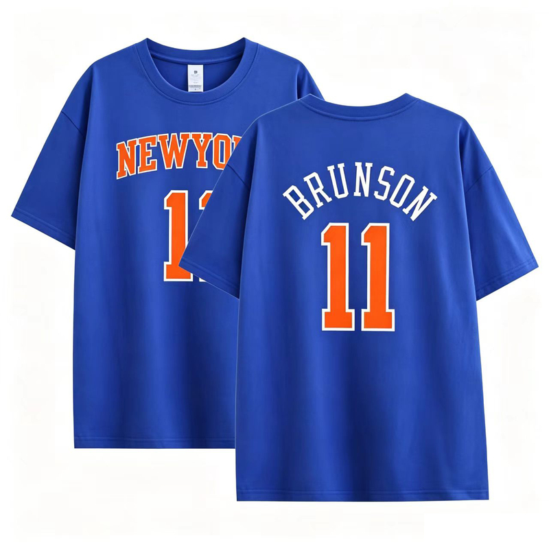 Knicks Brunson T-Shirt No. 11 Jersey Short-Sleeved Training Uniform New York City Basketball Large Size Sports and Leisure Knicks Brunson T-Shirt No. 11 Jersey Short-Sleeved Training Uniform New York City Basketball Large Size Sports and Leisure