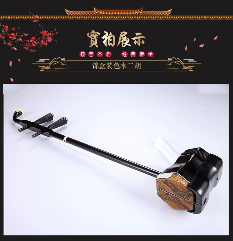 [Xưởng sản xuất nhạc cụ Luru] Erhu Nhạc cụ dành cho người mới bắt đầu chơi Bắt đầu bằng gỗ đa màu Erhu với hộp đàn piano - Nhạc cụ phương Tây