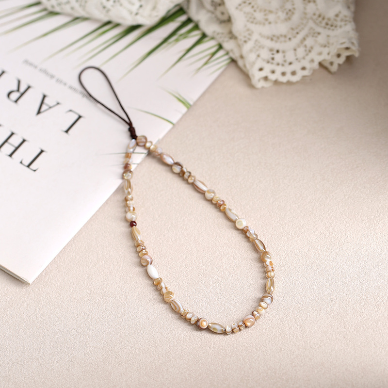 Shell Phone Chain Lanyard Pendant for Women, Long Bag Keychain, Ring Wrist Strap, Simple Wristband, Anti-Lost and Anti-Drop
