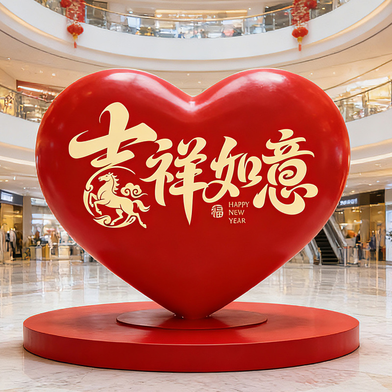 Outdoor Large Heart-Shaped Angel Wings Swing Star Confession Balloon Fiberglass Sculpture Ornament for Scenic Spots Outdoor Large Heart-Shaped Angel Wings Swing Star Confession Balloon Fiberglass Sculpture Ornament for Scenic Spots