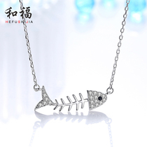 Mermaid foam dolphin tail necklace female sterling silver Japanese and Korean version of the student forest department simple temperament wild chic clavicle chain