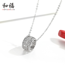 Transporter bead necklace female tide 925 sterling silver net red simple personality temperament Light luxury niche clavicle chain wild atmosphere