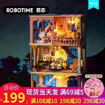 Ruo Ruo IFree handmade attic loft Story diy cottage assembly villa house model toy birthday