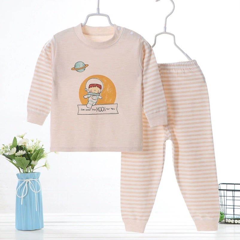 Baby Qiu Yi Bộ quần dài Bộ đồ lót trẻ em bằng cotton Quần áo trẻ em Quần áo bảo vệ eo cao bụng Cô gái Mùa xuân và mùa thu Bé trai - Quần áo lót