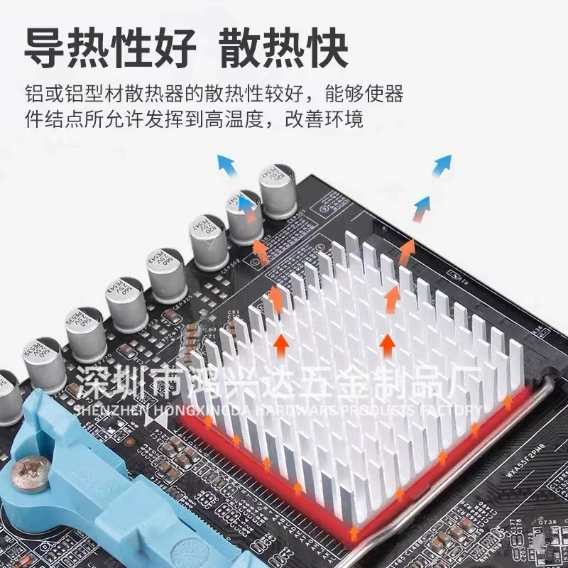 Tùy Chỉnh Nhôm Hồ Sơ Tản Nhiệt 7*7*10 Mm Chip Mô Đun CPU Nguồn Điện Raspberry Pi Dán Nhiệt Nhỏ Khối Nhôm