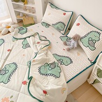 Cartoon Children Latex Cool Mat Three-Four Pieces Ice Silk Air Conditioning Summer Quilt Soft Mat Machine Washable Folding Single Double Dorm Room