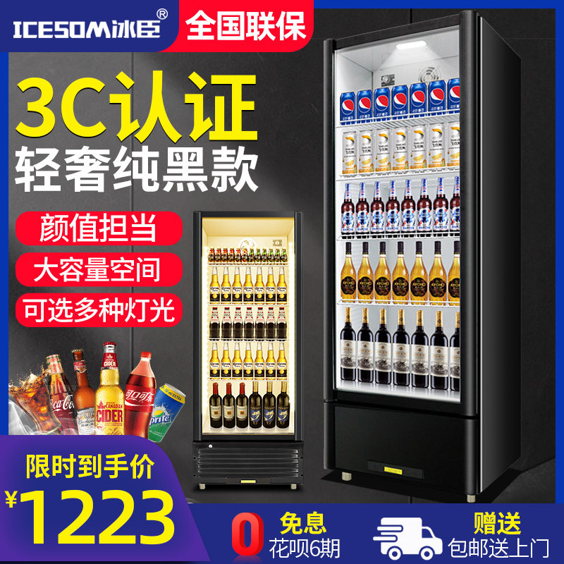 Bingchen bar beer cabinet beverage display cabinet commercial freezer vertical refrigerator single and double doors small refrigerated fresh-keeping cabinet