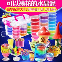 Crystal mud transparent and safe non-toxic foam slime non-stick girl childrens toy Snot color mud set