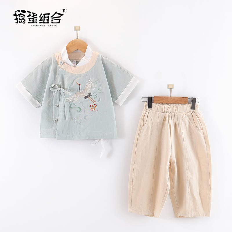 Boy Hanfu Summer's thin pay less lord to serve children Tang installed baby's birthday gown Chinese wind retro ancient clothes and handsome