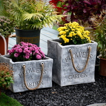 Square flower pot garden balcony courtyard flower case large number cement potted outdoor European style creative terrace arrangement decoration